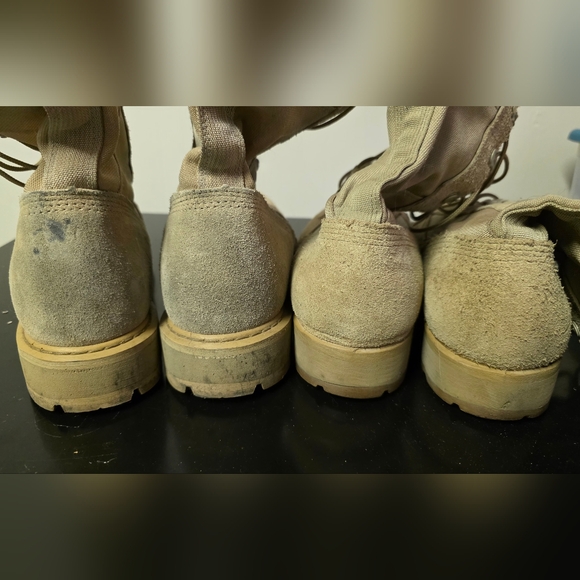 Beige Combat Army Boots, Two Pair Size 10 - Picture 4 of 8